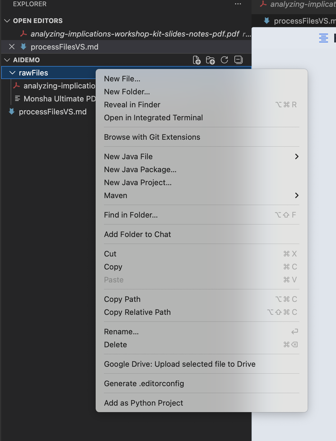 Copying the folder path