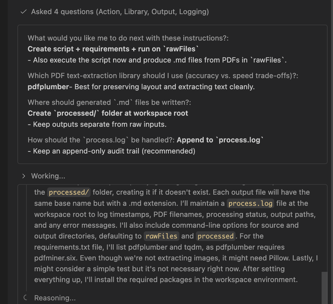 Agent working step 5